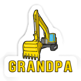 Excavator Sticker Grandpa Image