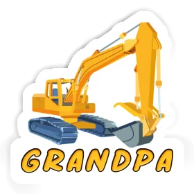 Excavator Sticker Grandpa Image