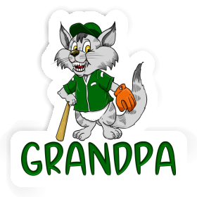 Baseball Cat Sticker Grandpa Image