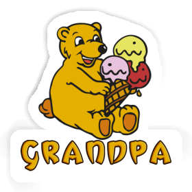 Ice Cream Bear Sticker Grandpa Image