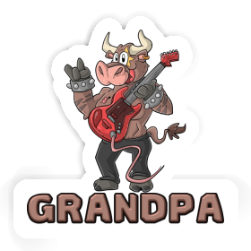 Sticker Grandpa Rocking Bull Image