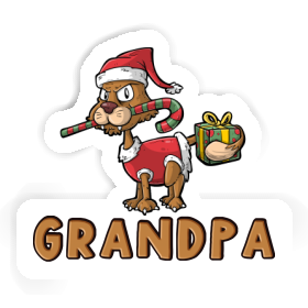 Sticker Grandpa Christmas Cat Image