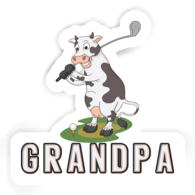 Golf Cow Sticker Grandpa Image