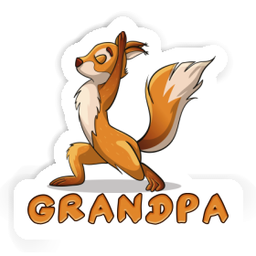 Grandpa Sticker Yoga Squirrel Image