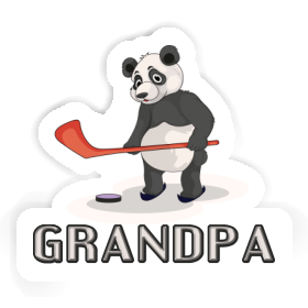 Ice Hockey Panda Sticker Grandpa Image