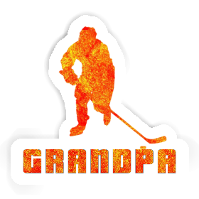 Grandpa Sticker Hockey Player Image