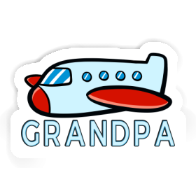 Sticker Grandpa Airplane Image