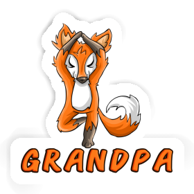 Sticker Grandpa Yoga Fox Image