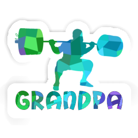 Weightlifter Sticker Grandpa Image