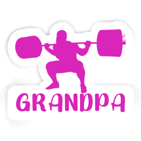 Weightlifter Sticker Grandpa Image