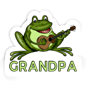 Sticker Grandpa Guitar Frog Image