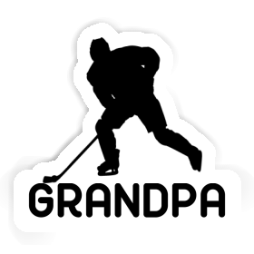 Grandpa Sticker Hockey Player Image