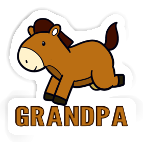 Sticker Grandpa Horse Image