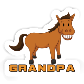 Grandpa Sticker Grinning Horse Image