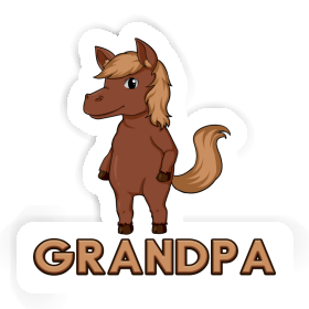 Sticker Grandpa Horse Image