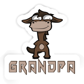 Sticker Grandpa Standing Horse Image