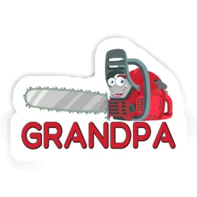 Chainsaw Sticker Grandpa Image