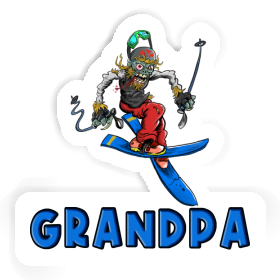 Skier Sticker Grandpa Image