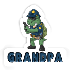 Sticker Grandpa Police Officer Image