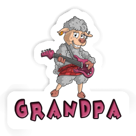 Sticker Guitarist Grandpa Image