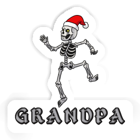 Grandpa Sticker Christmas Skeleton Image