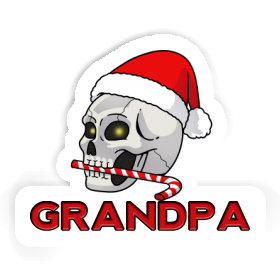 Christmas Skull Sticker Grandpa Image