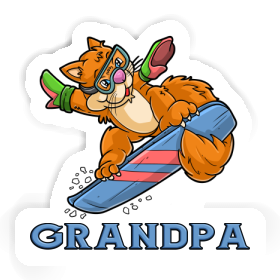 Grandpa Sticker Snowboarder Image