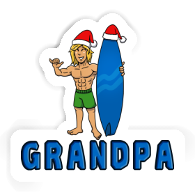 Sticker Grandpa Christmas Surfer Image