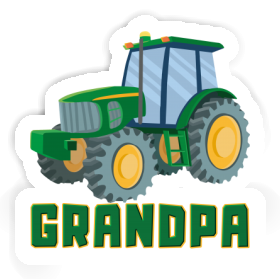 Sticker Grandpa Tractor Image