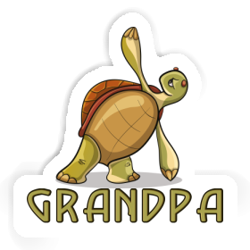 Yoga Turtle Sticker Grandpa Image