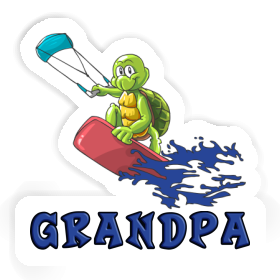 Kitesurfer Sticker Grandpa Image