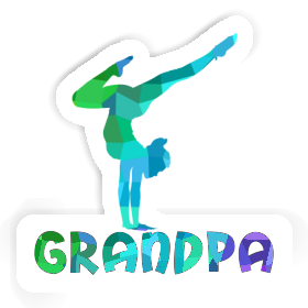 Grandpa Sticker Yoga Woman Image