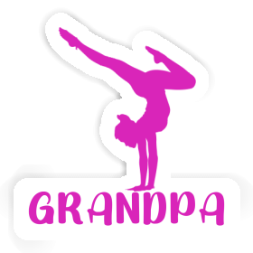 Grandpa Sticker Yoga Woman Image