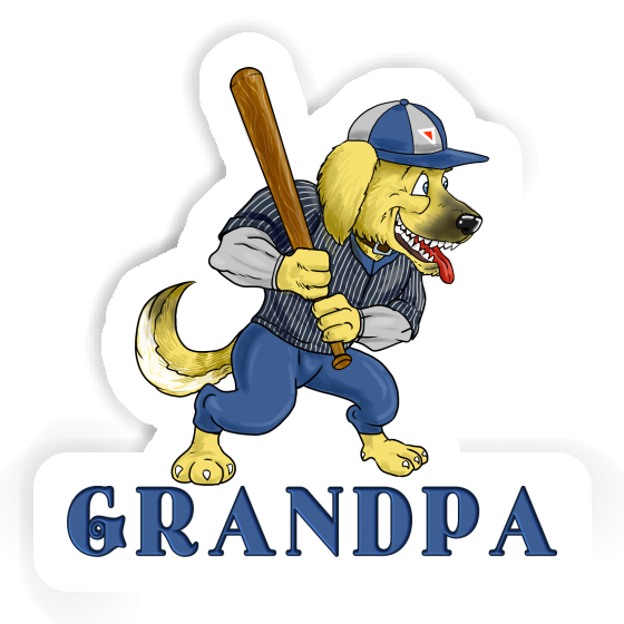 Grandpa Autocollant Baseball-Chien Gift package Image