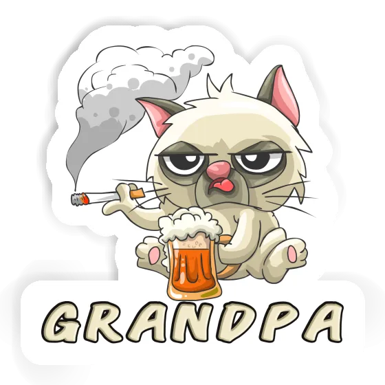 Grandpa Autocollant Chat fumeur Notebook Image