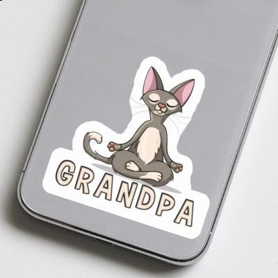 Grandpa Sticker Yoga Cat Notebook Image