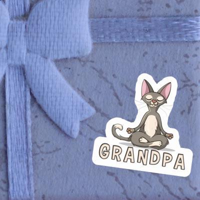 Grandpa Sticker Yoga Cat Image