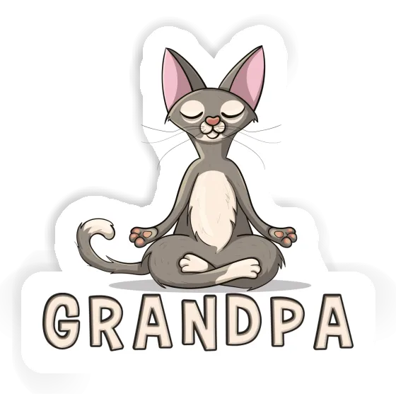 Grandpa Autocollant Chat de yoga Notebook Image