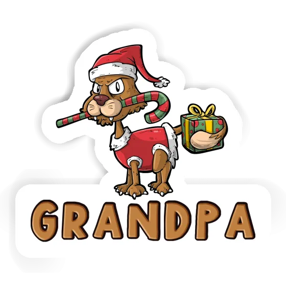 Sticker Grandpa Weihnachtskatze Laptop Image