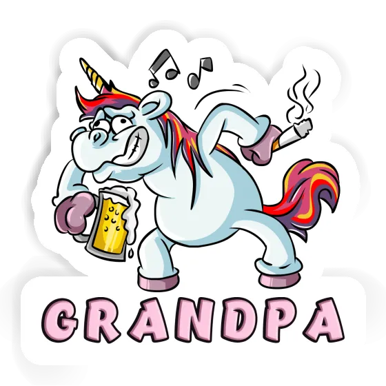 Licorne en fête Autocollant Grandpa Gift package Image