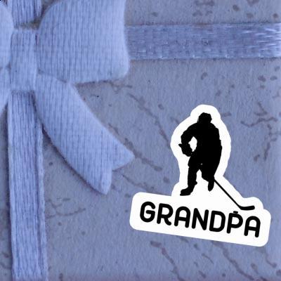 Sticker Grandpa Hockey Player Notebook Image