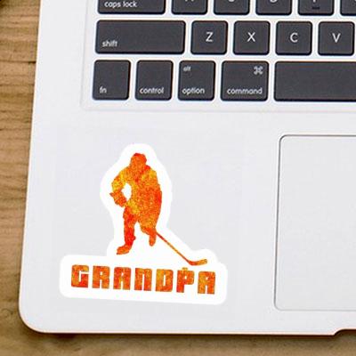 Autocollant Grandpa Joueur de hockey Notebook Image