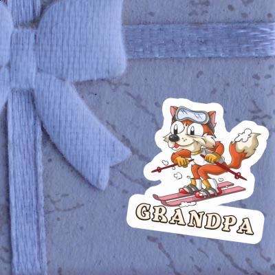 Autocollant Skieur Grandpa Gift package Image