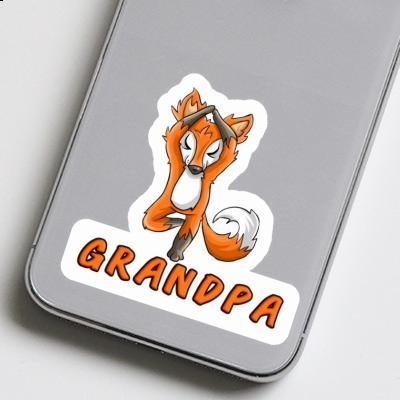 Sticker Grandpa Yoga Fox Gift package Image