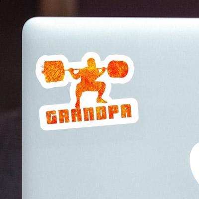 Sticker Grandpa Weightlifter Image