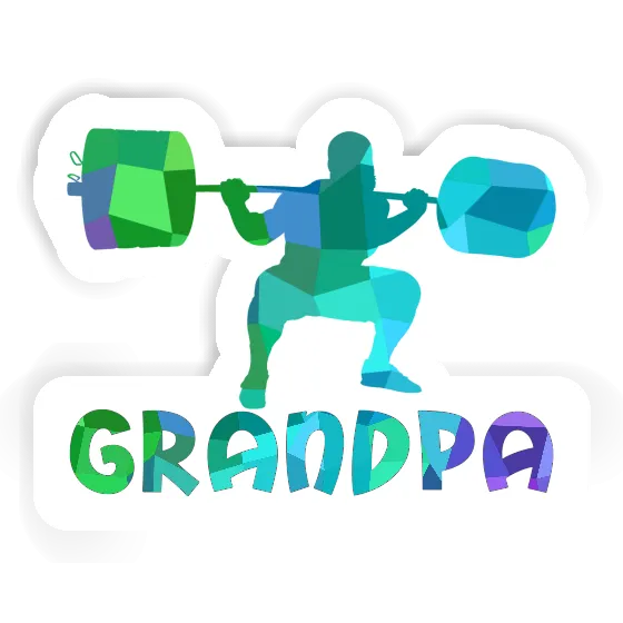 Weightlifter Sticker Grandpa Laptop Image