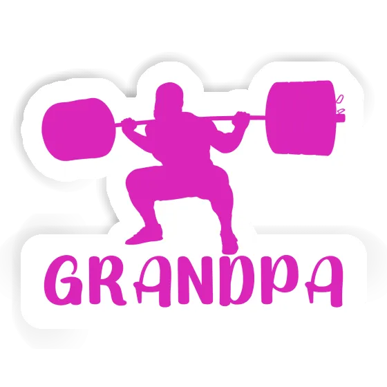 Weightlifter Sticker Grandpa Image