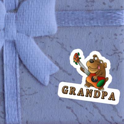 Autocollant Chien guitariste Grandpa Image