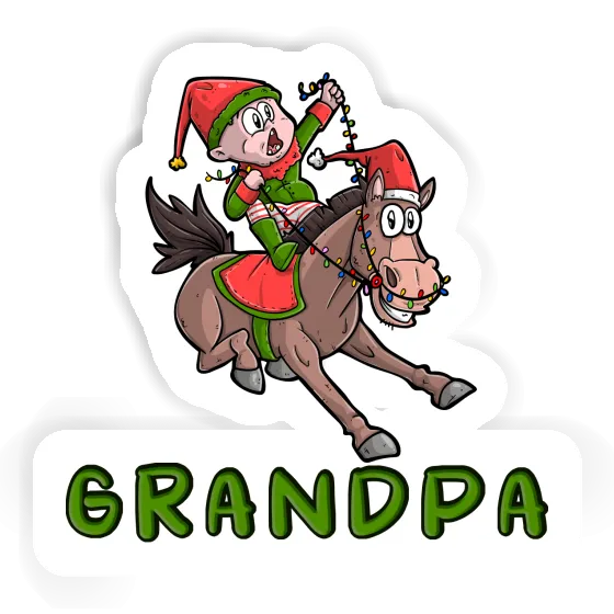 Autocollant Cheval de Noël Grandpa Laptop Image