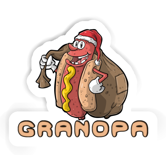 Grandpa Autocollant Hot-dog de Noël Image